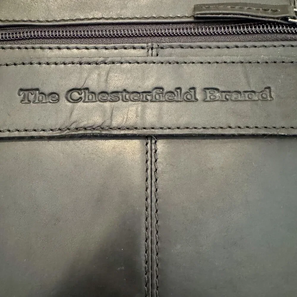 The Chesterfield Brand Joe Leather Briefcase 15.6 Laptop Bag Black Messenger